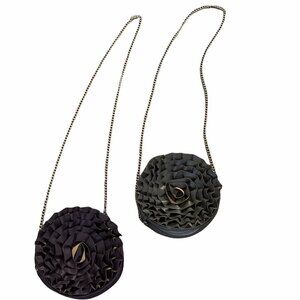 Pair of Small Round 3D Flower Purses Chain Strap
